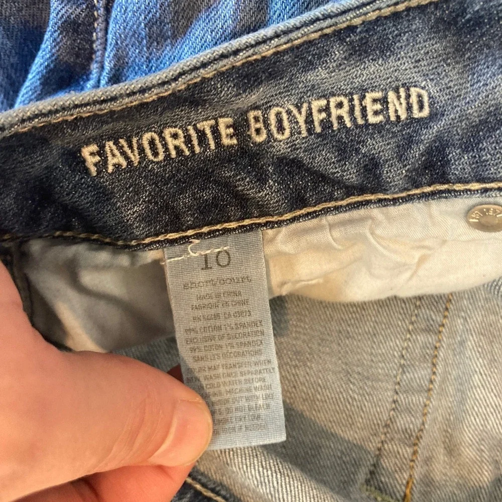 American Eagle Jeans Women 10 (32x28)‎ Favorite Boyfriend Flare Stretch Med Wash